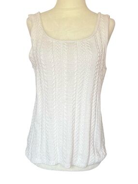 Chunky Cable-Knit Tank Top in White